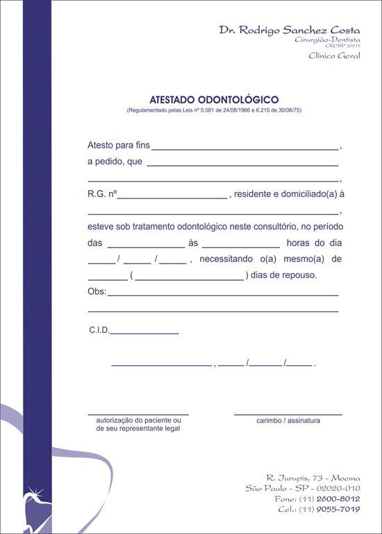 Ficha Bloco Anamnese Dentista Orçamento Dental Odonto 100 Un Odontologia